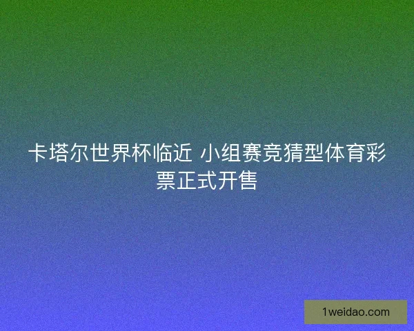 卡塔尔世界杯临近 小组赛竞猜型体育彩票正式开售